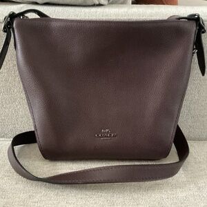 COACH Dark Brown Leather Dufflette Crossbody (style 21377)